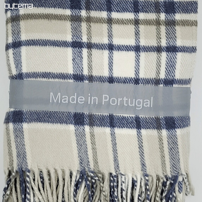Manta KÁRO AZUL CREMA