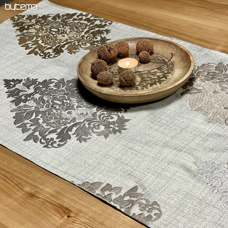 Bufanda bordada REVIVAL gris-plata
