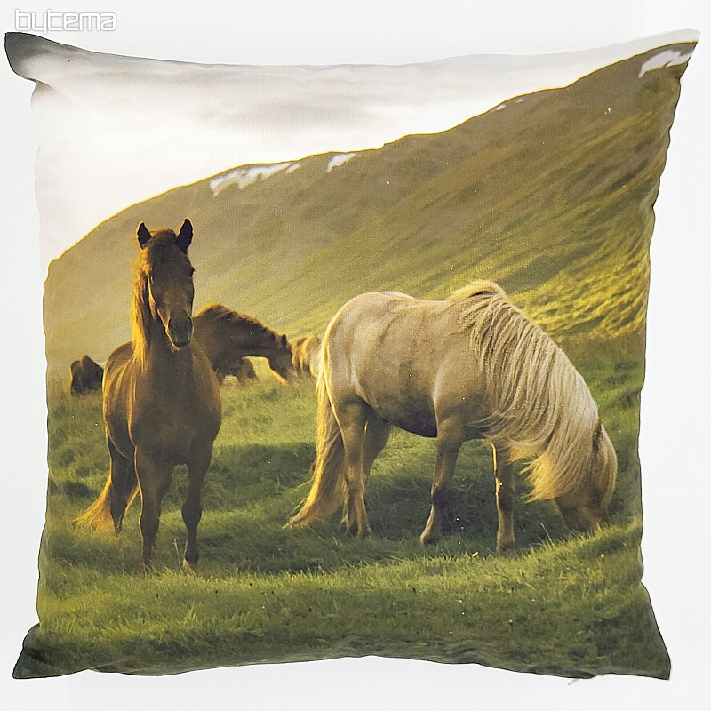 Funda de cojín decorativa CABALLOS BAJO LA MONTAÑA