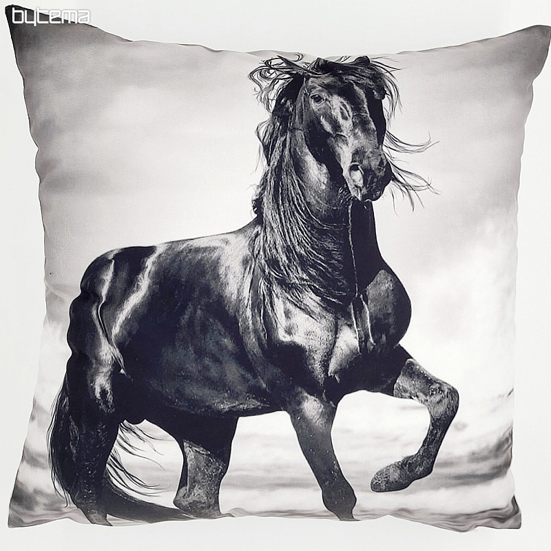 Funda de almohada decorativa CABALLO NEGRO