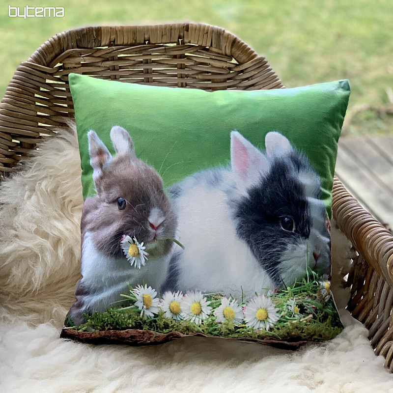 Funda decoración Pascua CONEJOS Y MARGARITAS