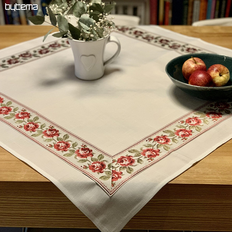 Mantel y mantón bordado ROSAS