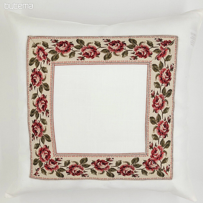 Funda de cojín bordada ROSAS