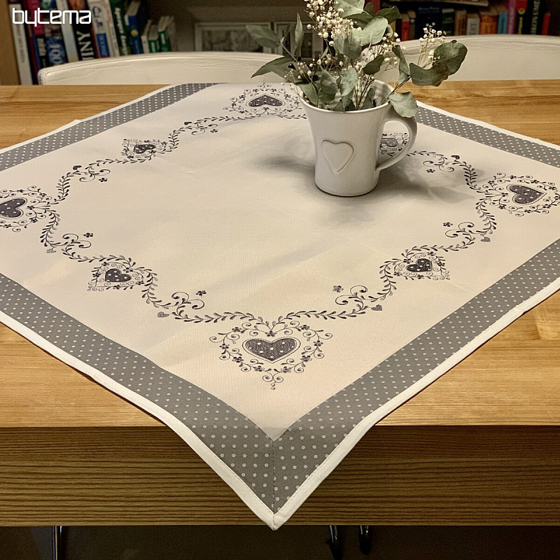 Mantel y bufanda bordados SDRCE GRIS