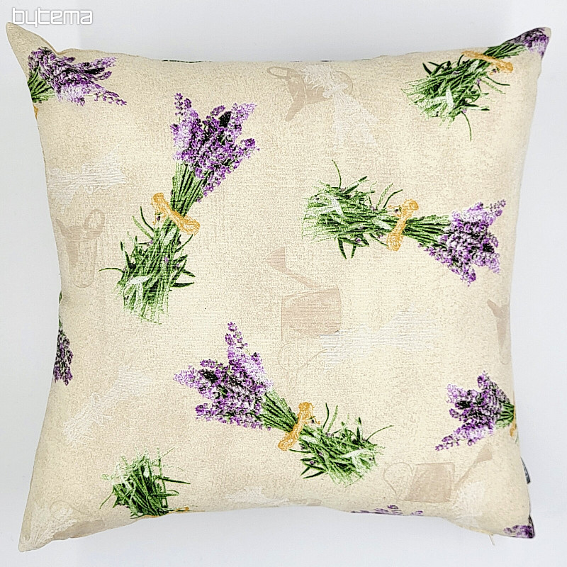 Funda de almohada decorativa LAVANDA RAMO CREMA