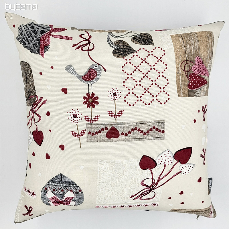 Funda de cojín decorativa TM PATCHWORK burdeos