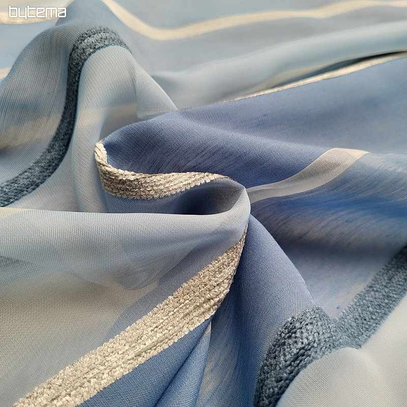Cortina voile RAYAS BLANCAS AZULES