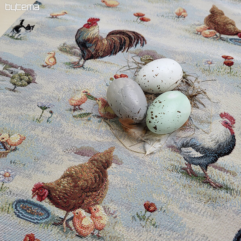 Mantel tapiz y bufanda BACKYARD HEN