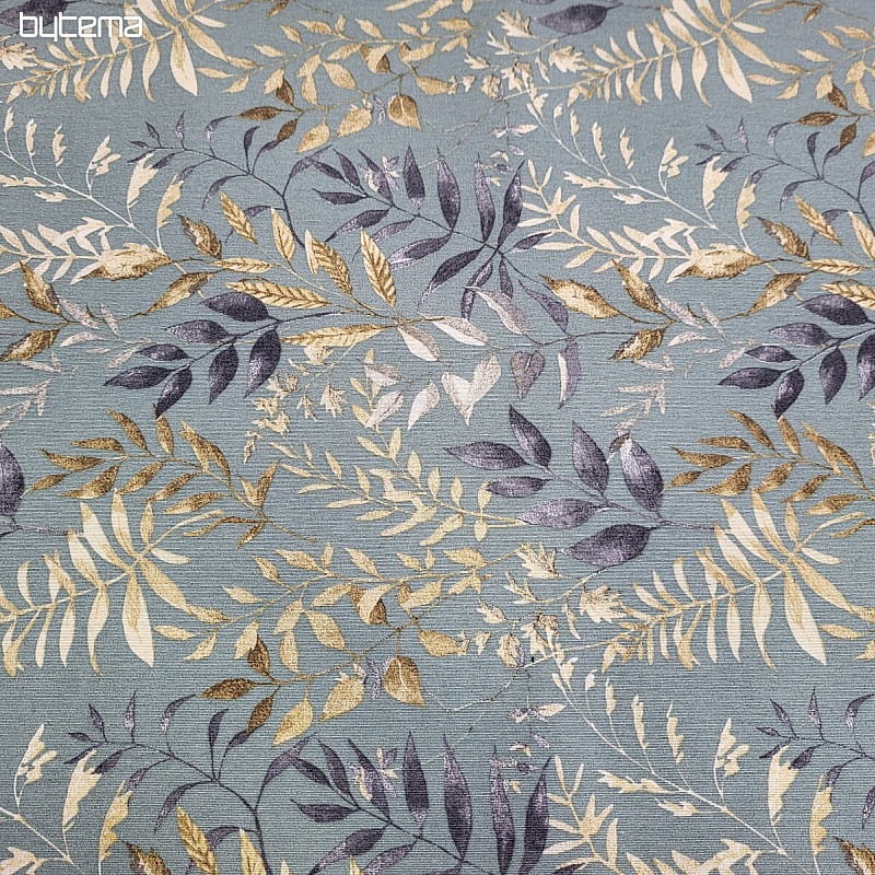 Tela decorativa MARACAIBO hojas turquesa