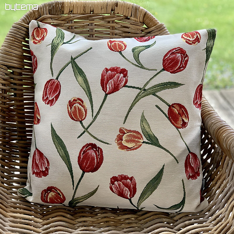 Funda de cojín tapiz TULIPS III estampado grande