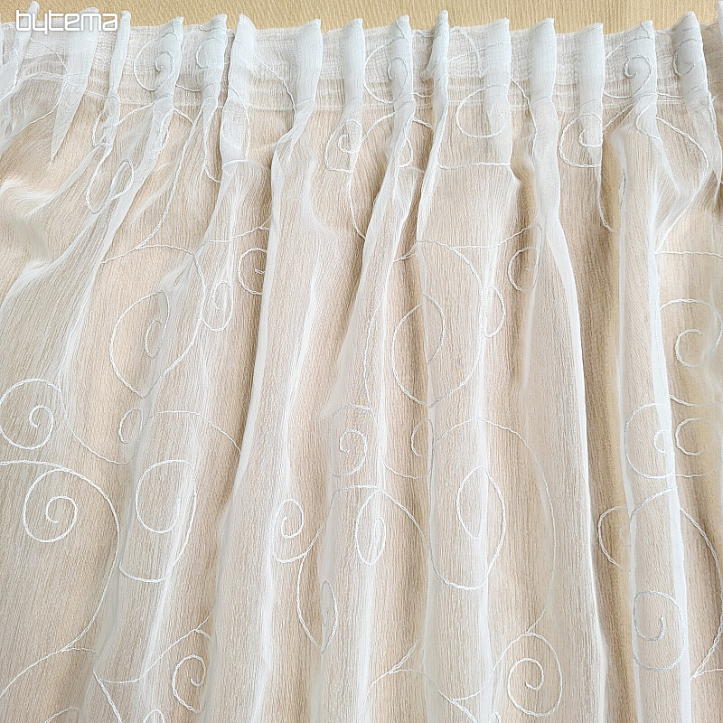 Cortina acabada ORNAMENTOS BORDADOS blanco