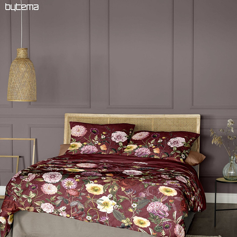 IRISETTE satén de algodón de lujo WAVE 8576-60 ROSE BORDEAUX