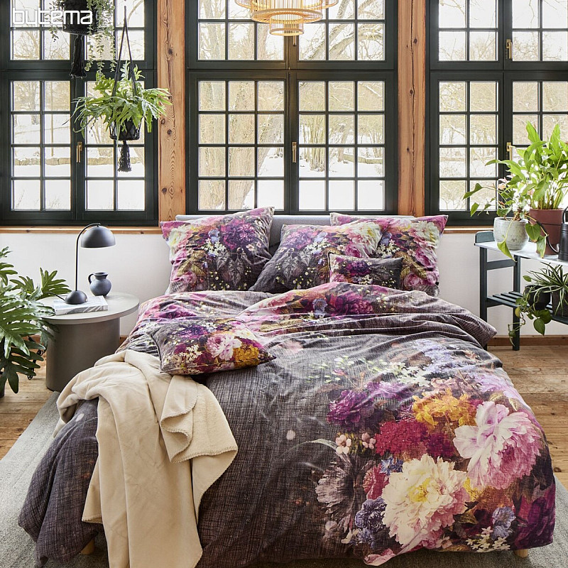 Ropa de cama de franela de lujo IRISETTE ZOBEL 8551-90 FLORES DE PUNTO