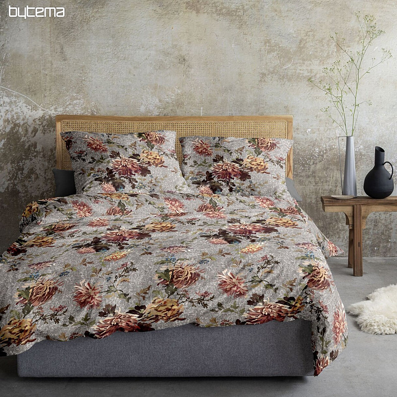 Ropa de cama de franela de lujo IRISETTE ZOBEL 8552-11 FLOWERS gris