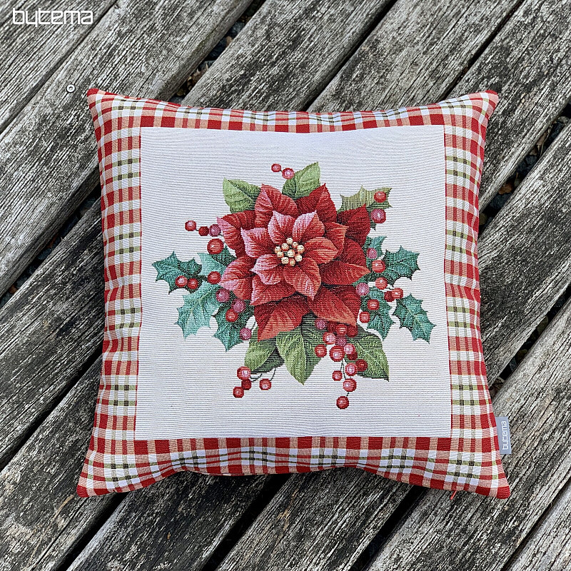 Funda tapiz navideño CHRISTMAS STAR cuadros rojos