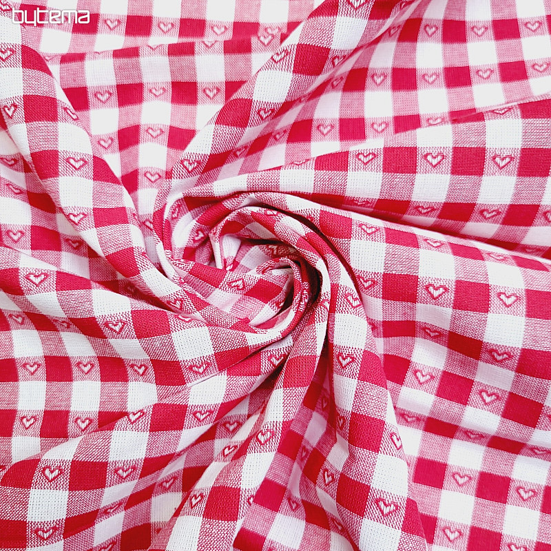 Tela decorativa KANAFAS SOFI CORAZÓN rojo