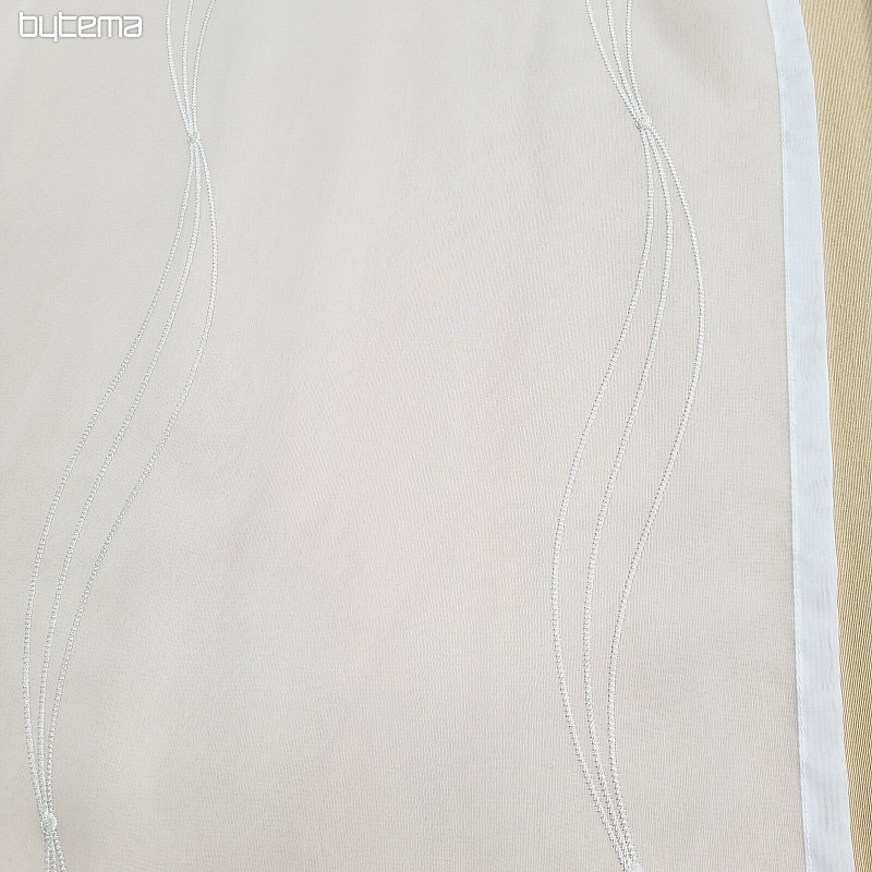 Cortina bordada terminada GERSTER crema