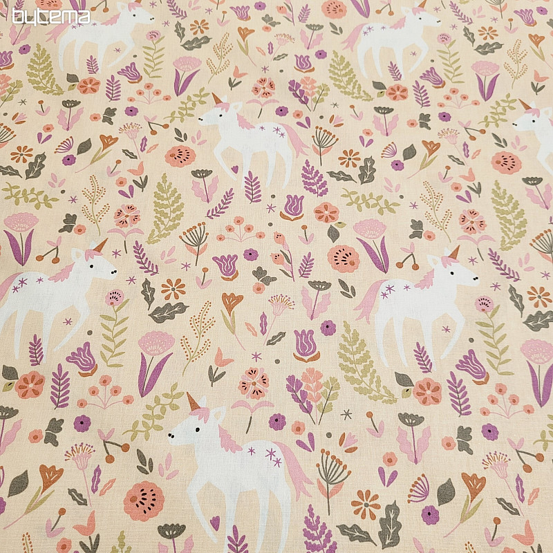Tela de algodón UNICORNIO rosa
