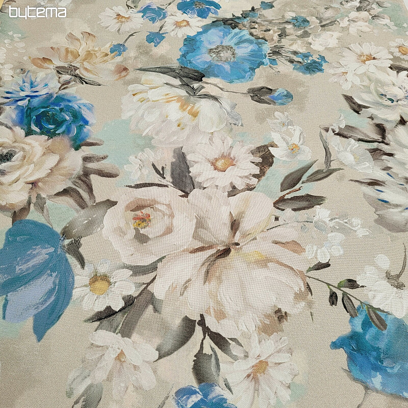 Tela decorativa JARDÍN azul