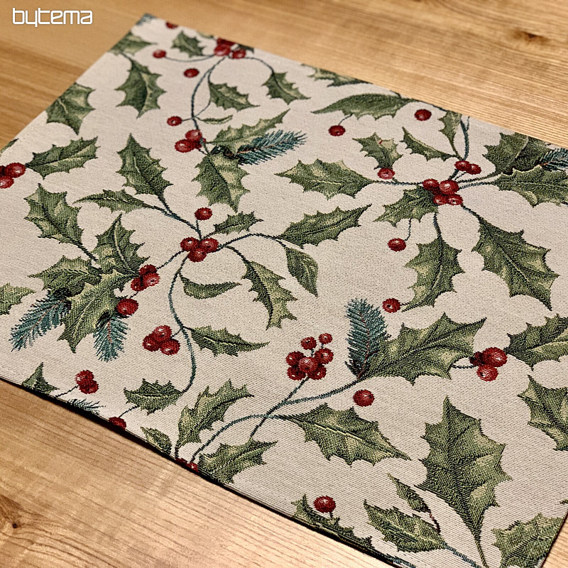 Mantel y bufanda tapiz ACEBO NAVIDEÑO