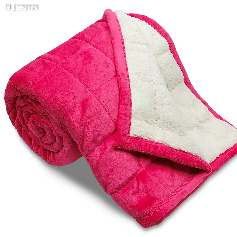 Manta de microfibra EXTRA SUAVE punto oveja ROSA