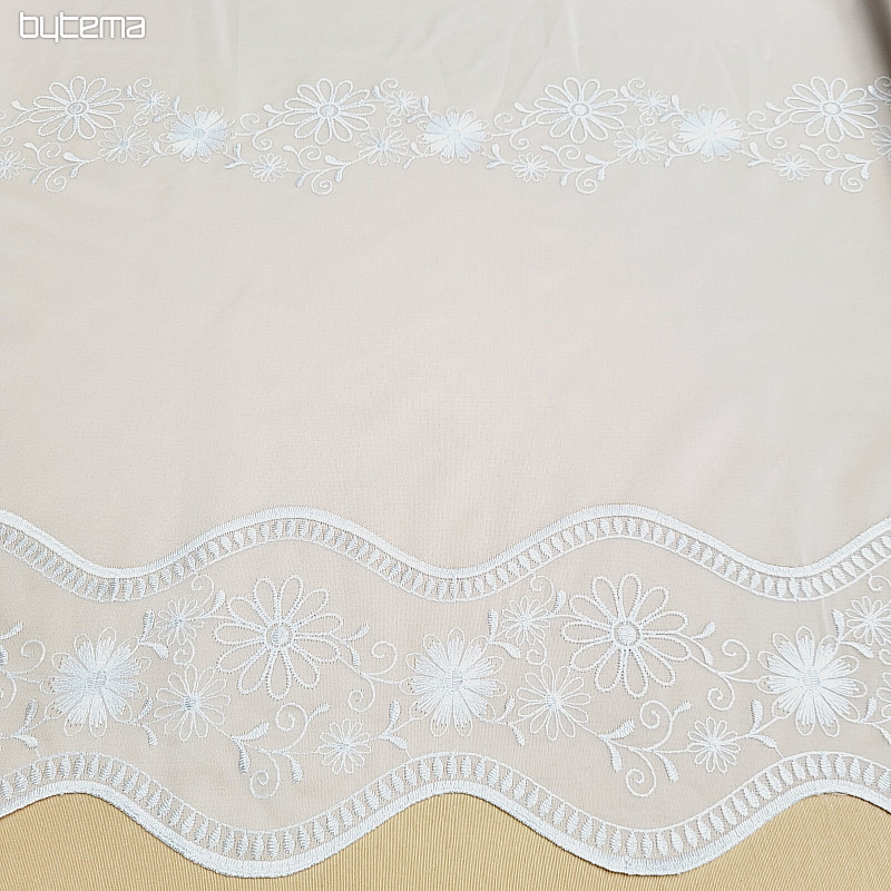 Cortina bordada V 325 FLOR blanco