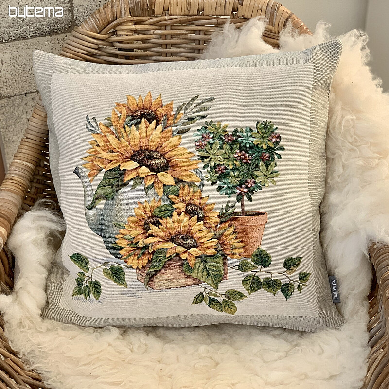 Funda de cojín tapiz GIRASOLES EN MARCO