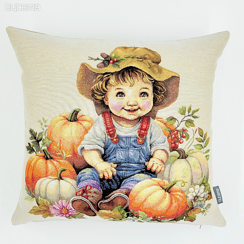 Funda de almohada tapiz NIÑO CON CALABAZA