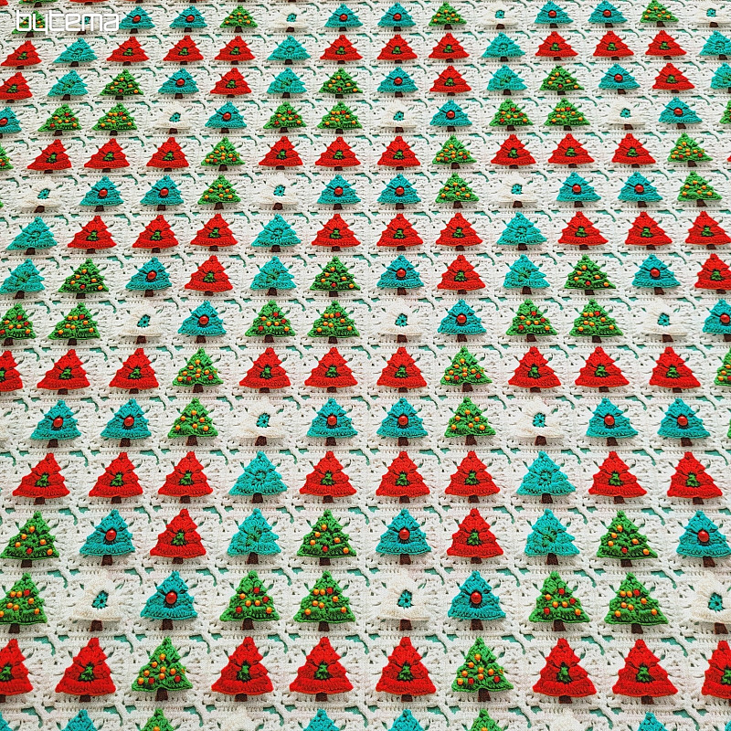 Tela de algodón ÁRBOLES DE CROCHET