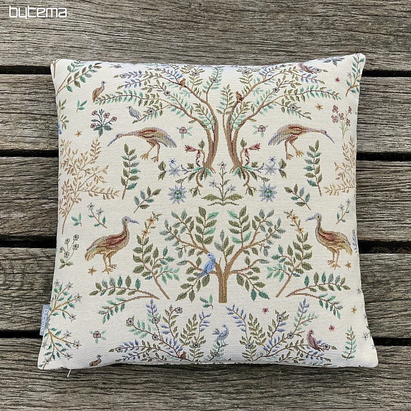 Funda de cojín tapiz WILLIAM MORRIS beige - superficie completa