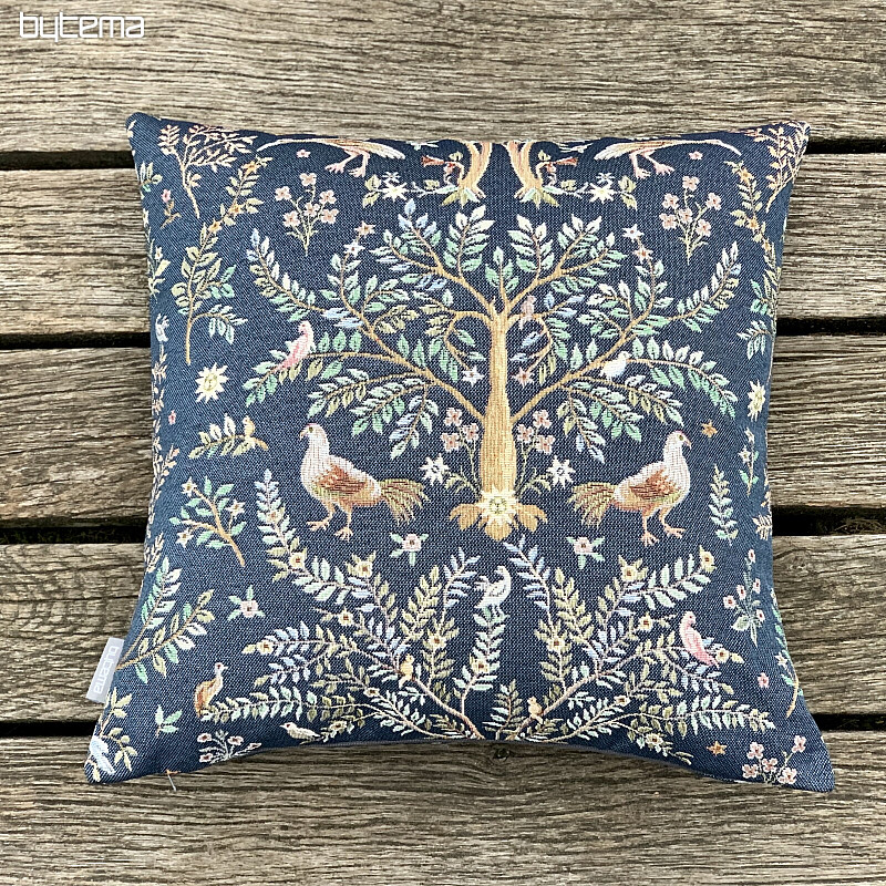 Funda de cojín tapiz WILLIAM MORRIS azul - all over