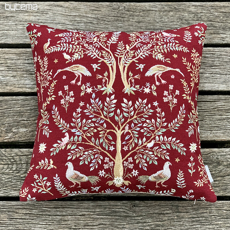 Funda de cojín tapiz WILLIAM MORRIS burdeos - all over