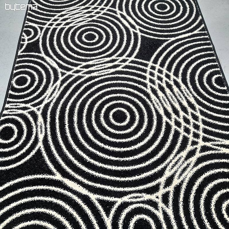 Alfombra de círculos en blanco y negro