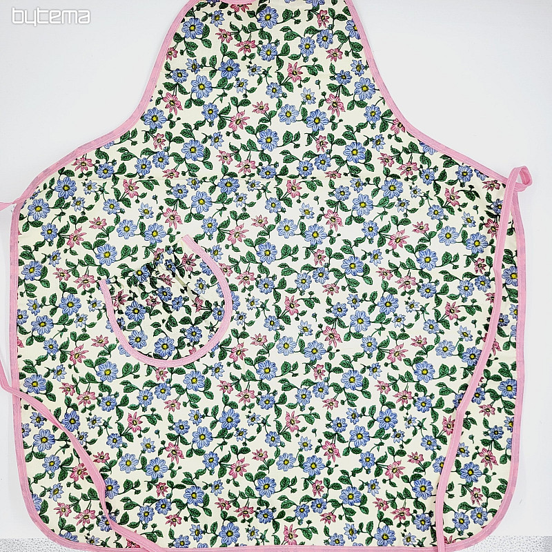 Delantal con pechera DOBLADILLO ROSA