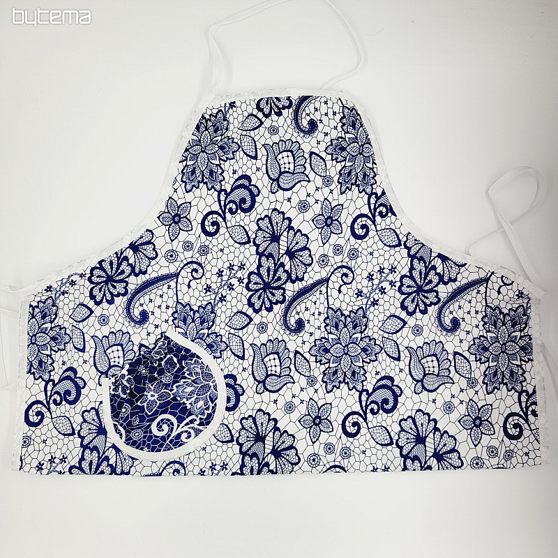 Delantal con pechera BLANCO AZUL