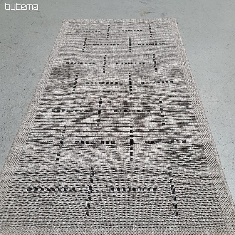 Alfombra bouclé FLOORLUX 20008 líneas plata-negro