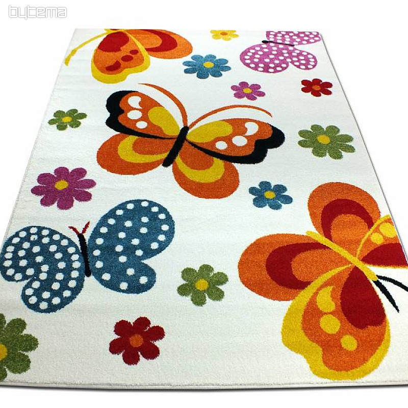 Alfombra infantil MONDO NEW Mariposas blanco