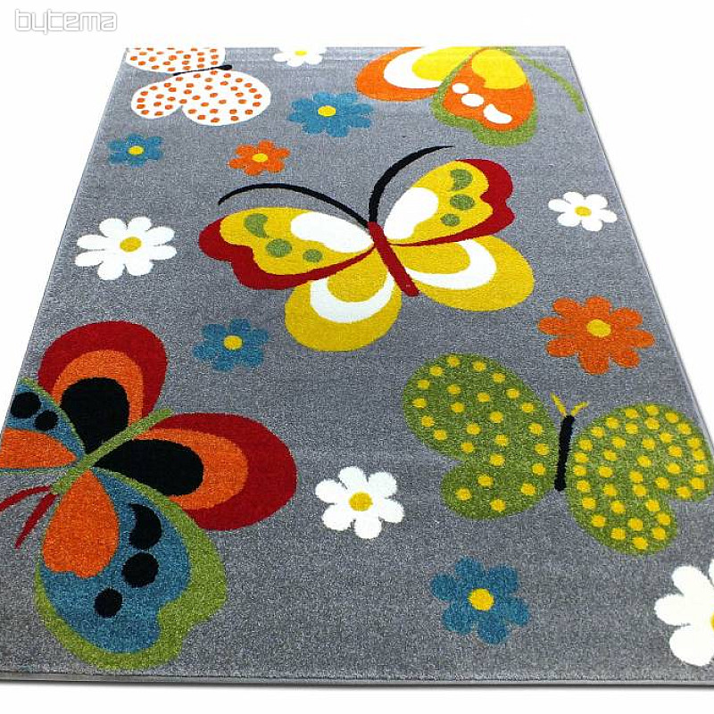 Alfombra infantil MONDO NEW Mariposas gris