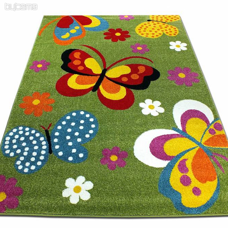 Alfombra infantil MONDO NEW Mariposas verde