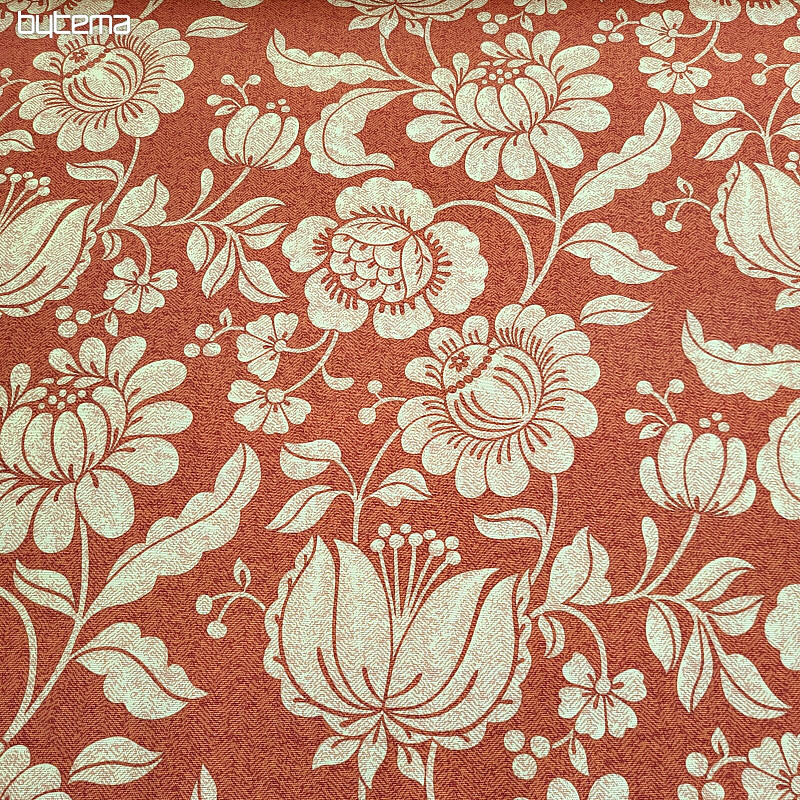 Tela decorativa FLORES DORADAS fondo canela