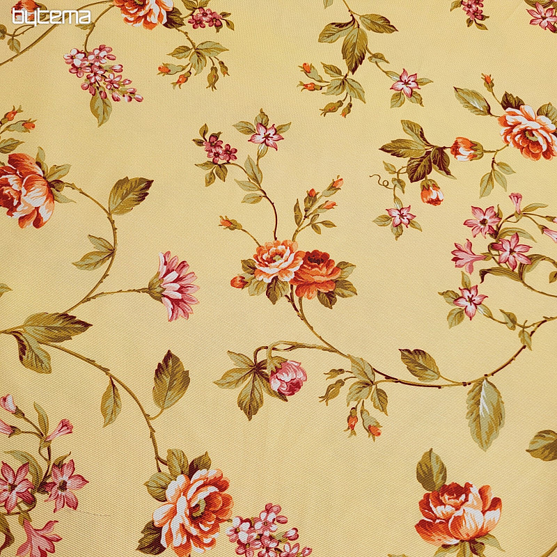 Tela decorativa CÉSAR AMARILLO FLOR PEQUEÑA