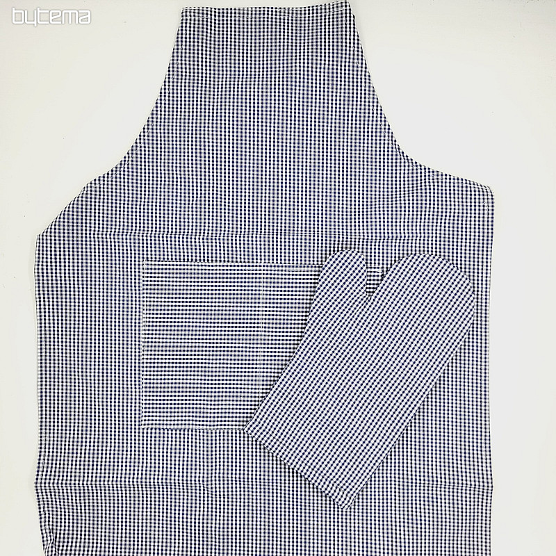 DELANTAL CON GUANTES cuadros azules