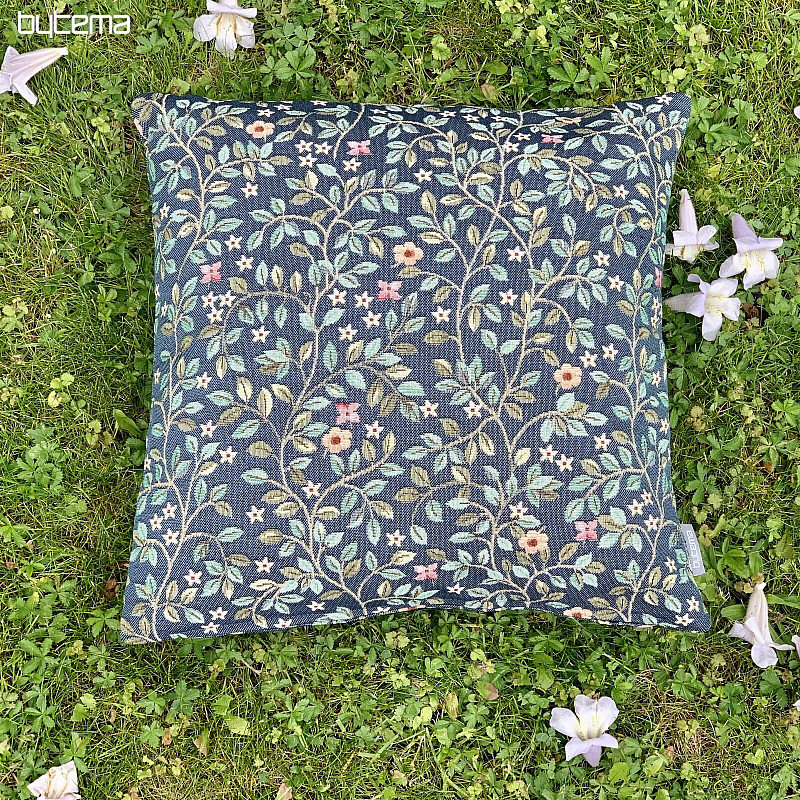 Funda de almohada tapiz ÁRBOL DE LA FELICIDAD en color AZUL