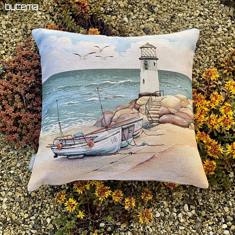 Funda de almohada tapiz FARO EN MAREA BAJA