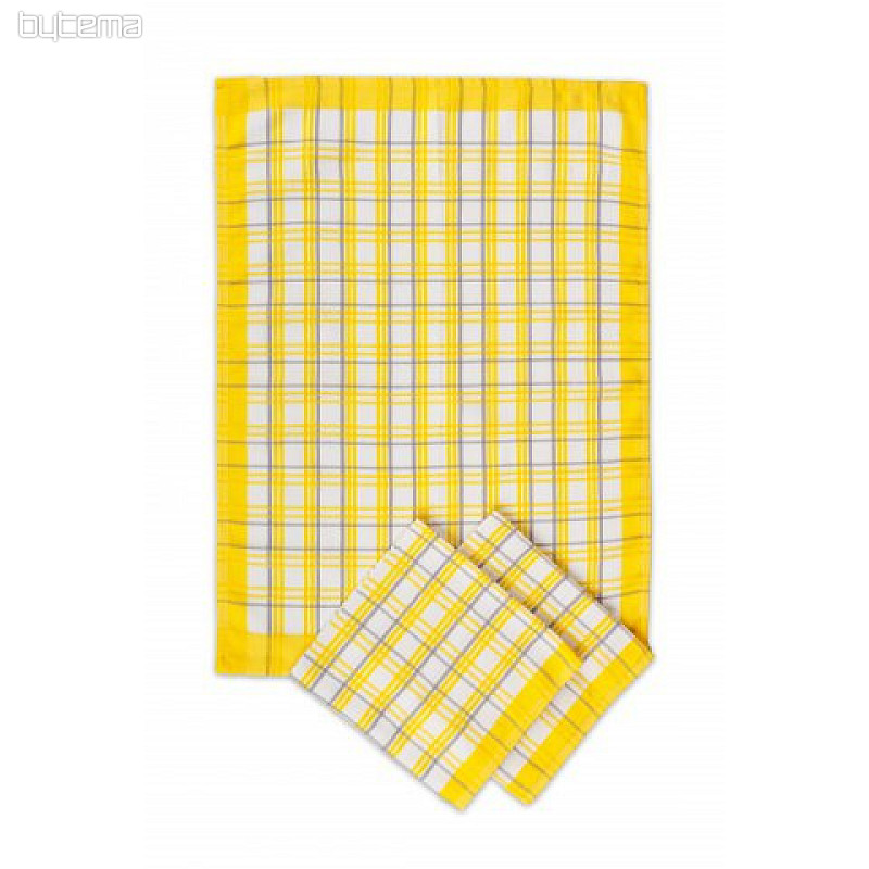 Toallas Tradicional cuadros AMARILLO 3uds