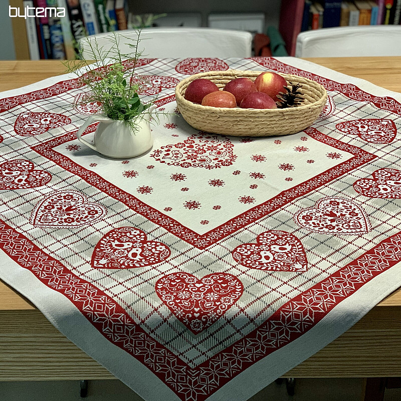 Mantel y pañuelo tapiz CORAZÓN EN KARA