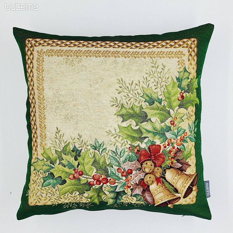 Funda de tapiz navideño GOLDEN BELLS ribete verde