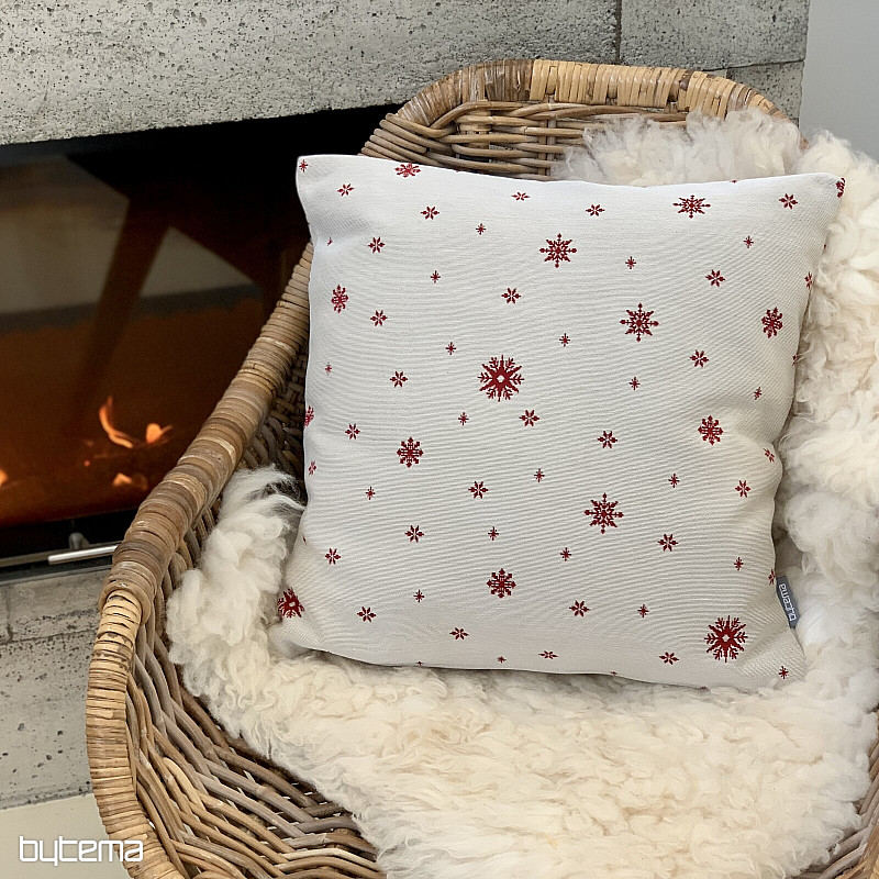 Funda de tapiz navideña Copos finos ROJO