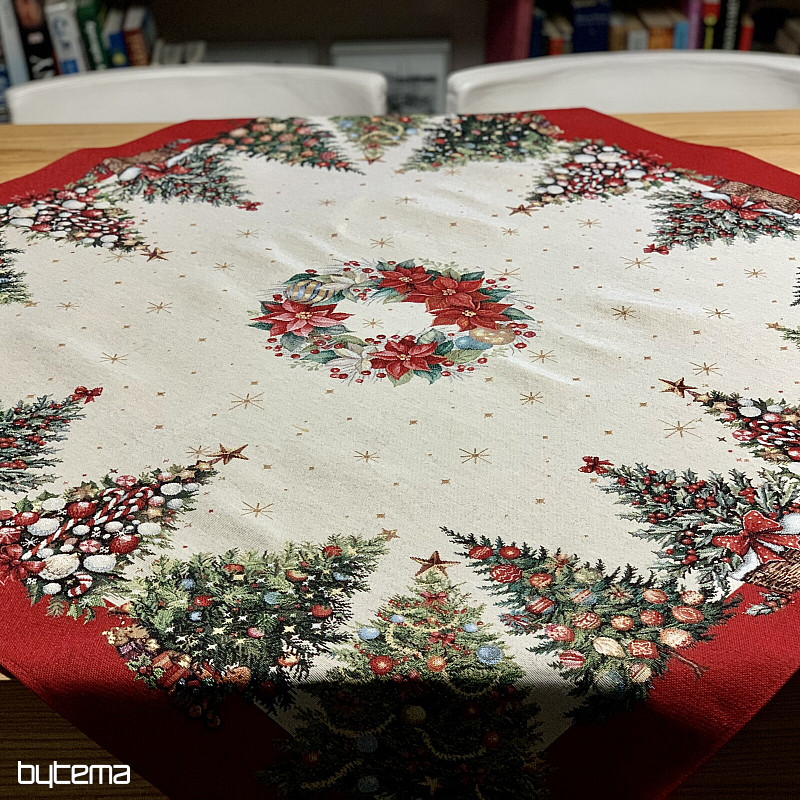 Mantel y pañuelo tapiz ÁRBOLES DE NAVIDAD