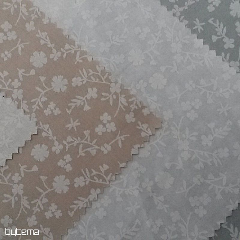 Tela decorativa de algodón MARGELIE flor BEIGE